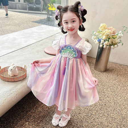 Girls Han Dynasty Tang Suit Dress Summer Princess – Summer Kids Fashion Nepal | Tudoholic