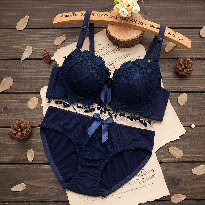 STOCK-Cute Korean Bra & Panty Set – Student Style Comfort