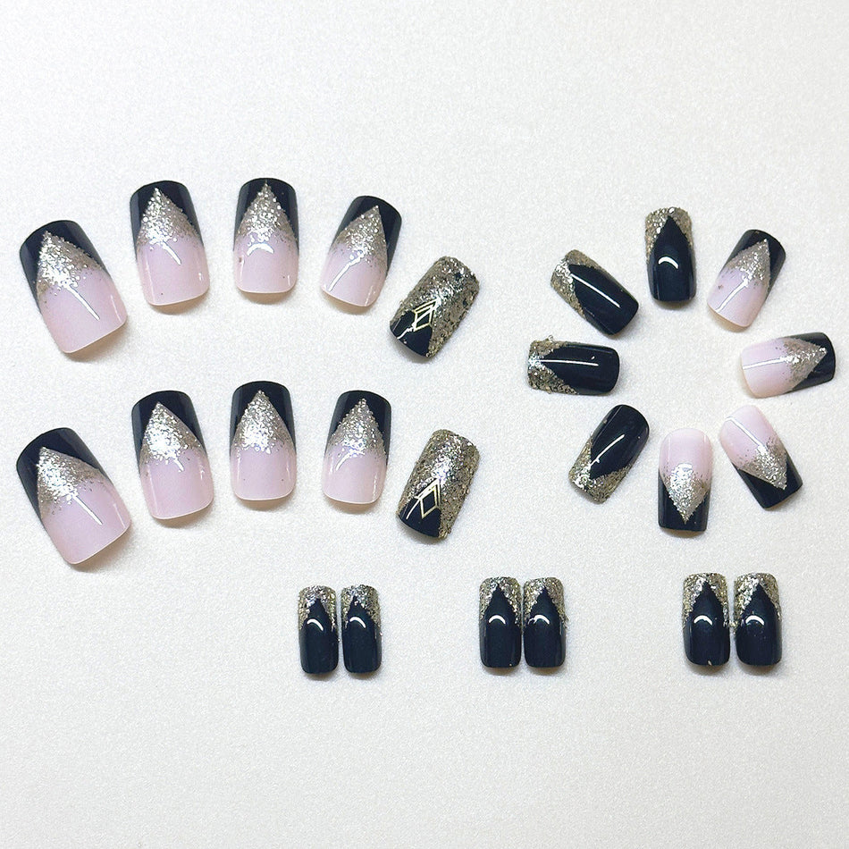 Black Gold European Style Wearable Nail Set