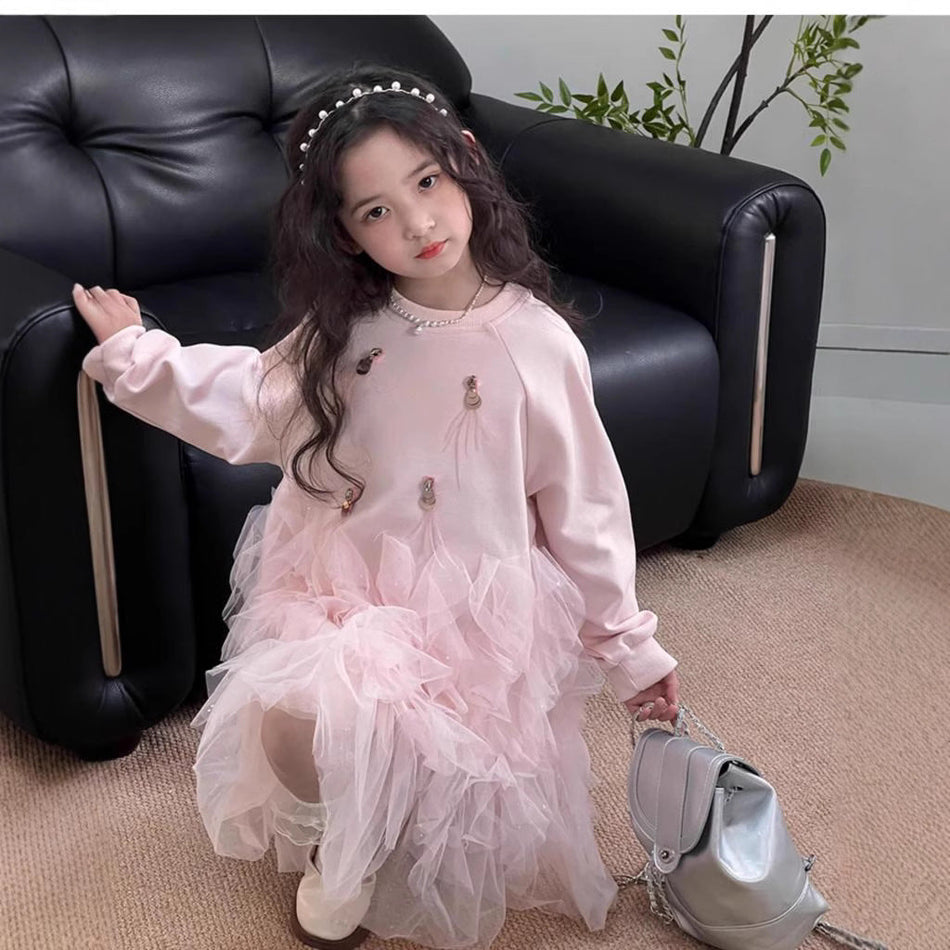 Girls’ Mesh Princess Skirt Spring Dress