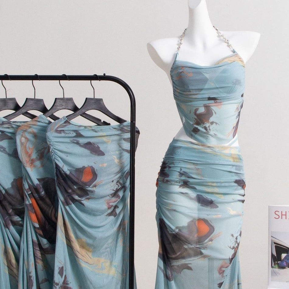 Diamond Chain Three-Piece Bikini Dress – Plus Size