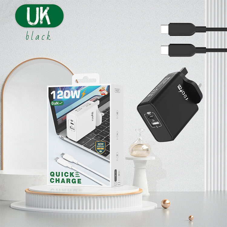120W GaN Fast Charger (66W for Apple/Huawei/Xiaomi)