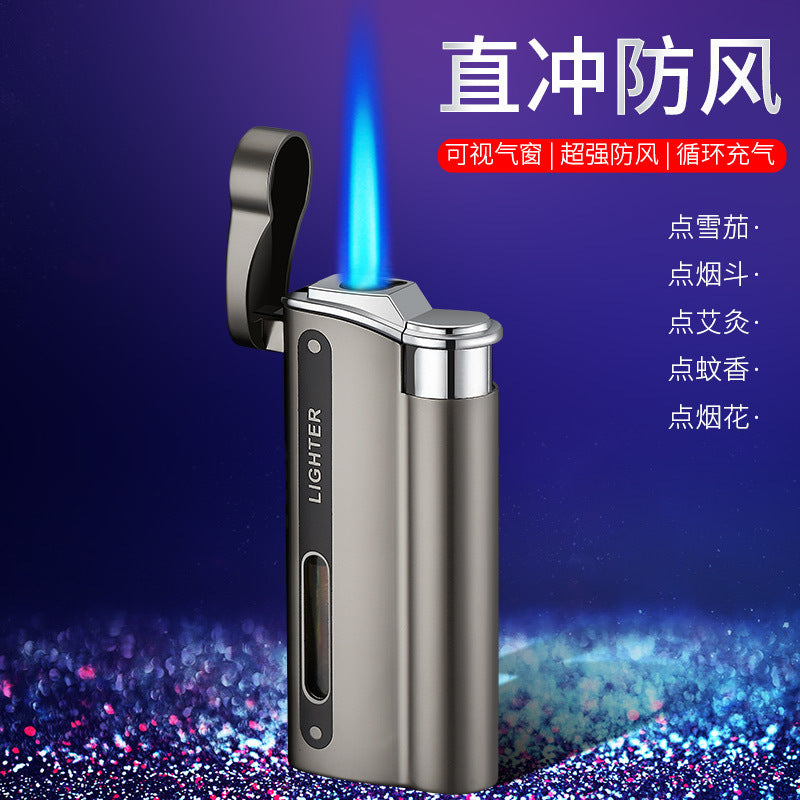 DK-7701 Metal Windproof Blue Flame Lighter