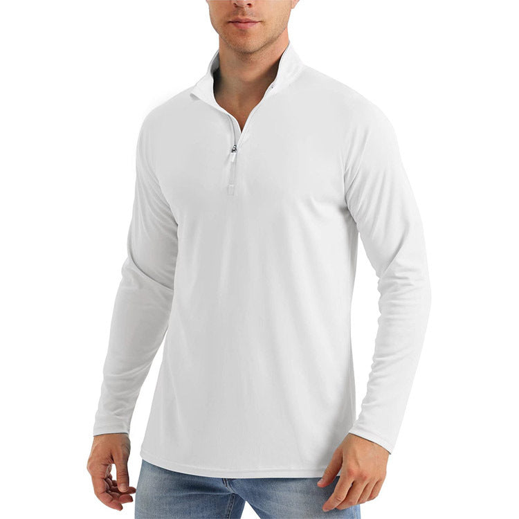 Men’s Long Sleeve Quick-Dry Sports Pullover Half-Zip