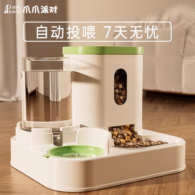 STOCK-Black Automatic Double Bowl Feeder – Cat & Dog Food & Water