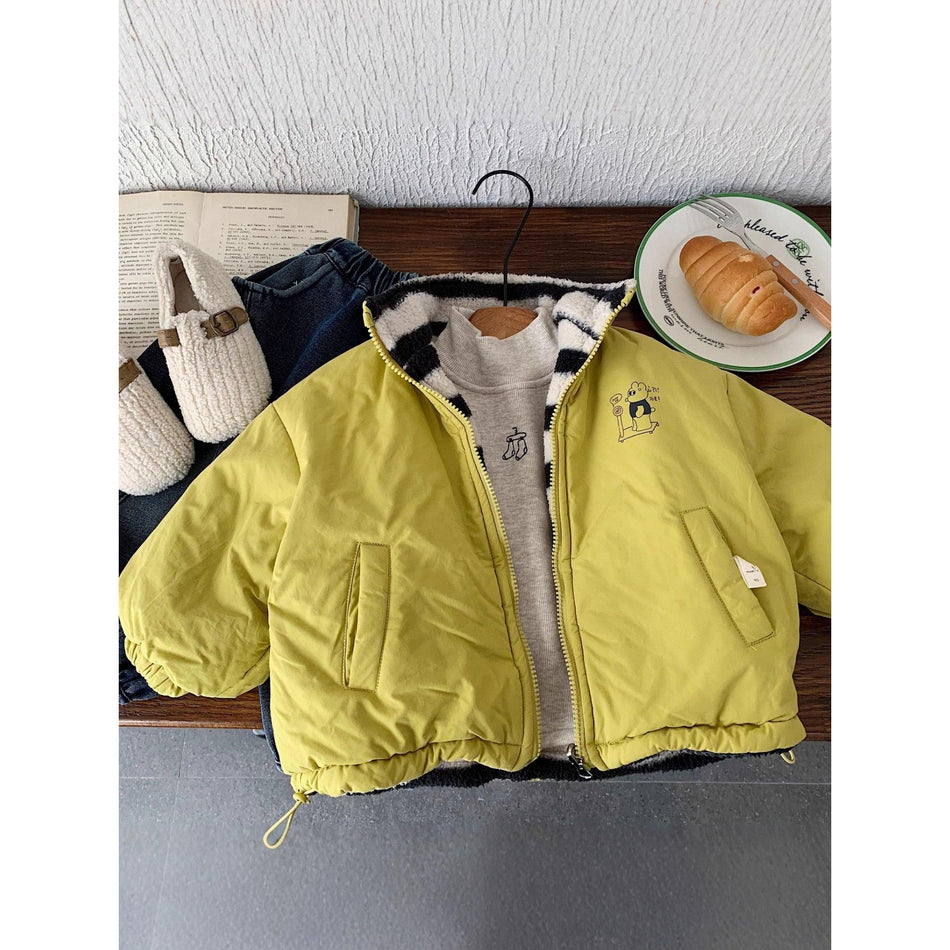 Children’s Winter Casual Reversible Stand-Up Collar Fur Jacket