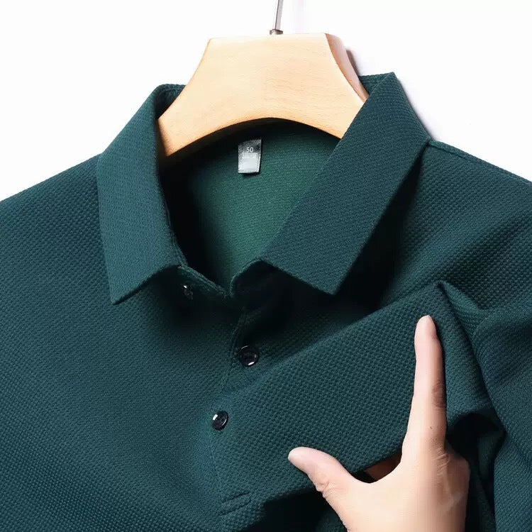 Thin Long Sleeve Polo – Plus Size Casual T-Shirt for Men