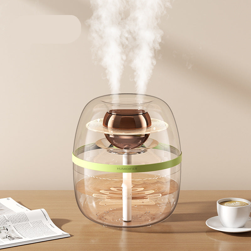 White Transparent 3L Double Spray USB Humidifier Night Light K30