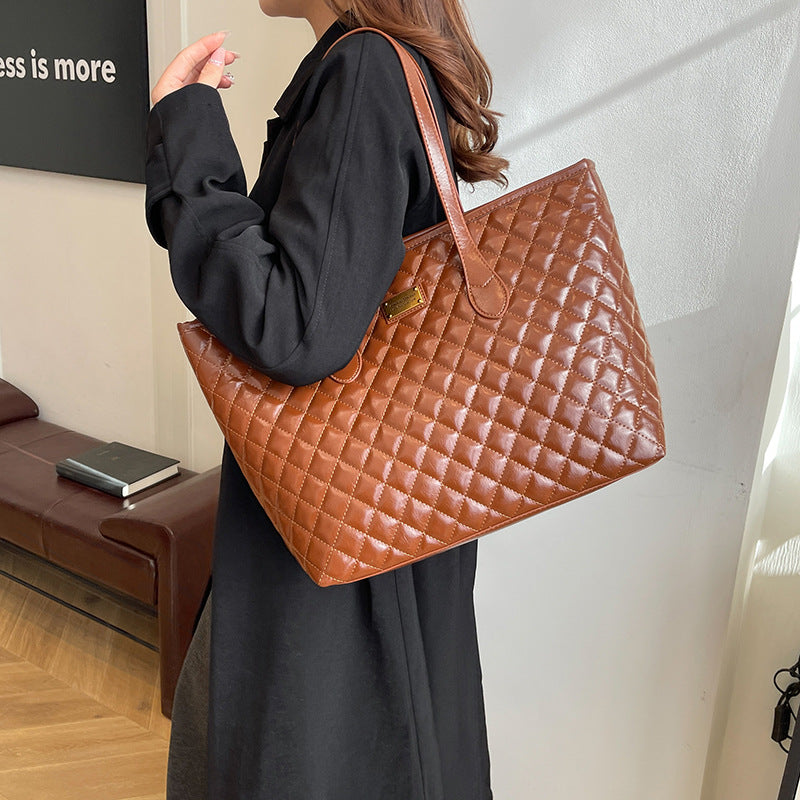 INSTOCK-High-Class Diamond Tote Bag – Large-Capacity Fashion