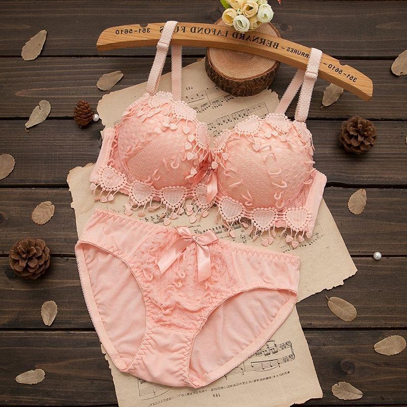 STOCK-Cute Korean Bra & Panty Set – Student Style Comfort