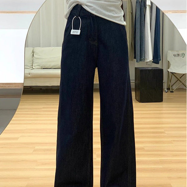 STOCK-Plus-Size Fleece-Lined Wide-Leg Jeans
