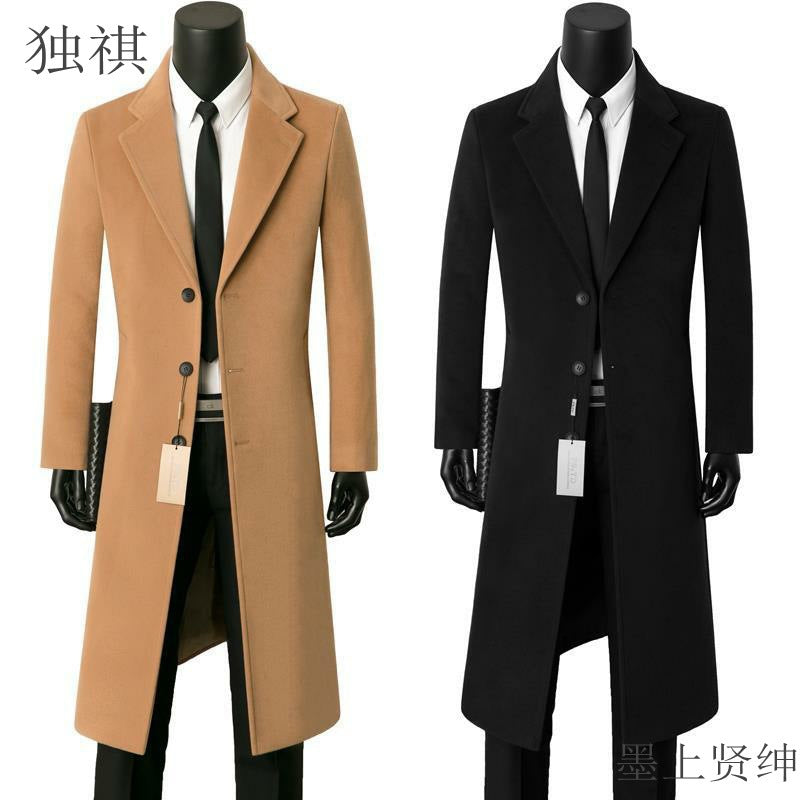 Men’s Mid-Length Wool Trench Coat | Business Casual Winter Coat