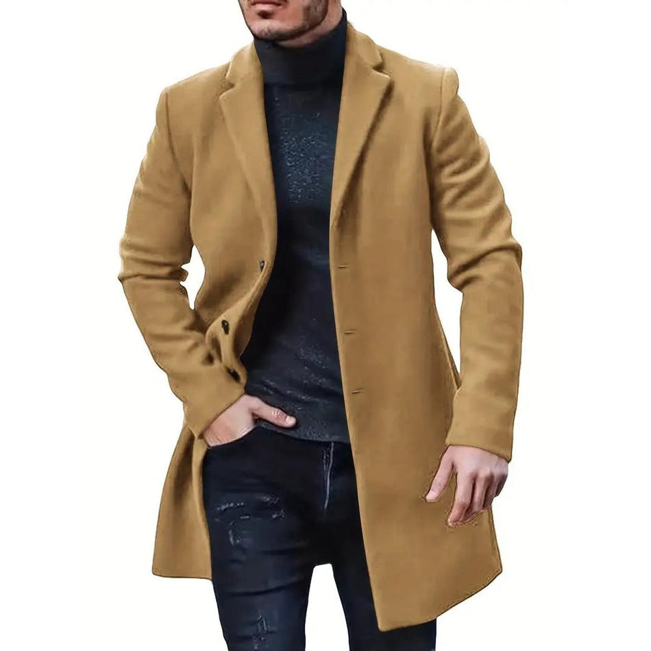 Men’s Mid-Length Wool Overcoat | Multi-Color Winter Coat