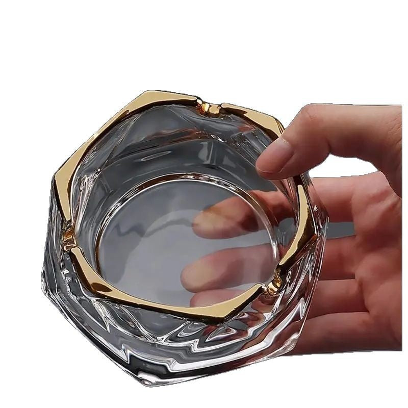 Deepened Glass Ashtray – Anti-Fly & Easy-Clean