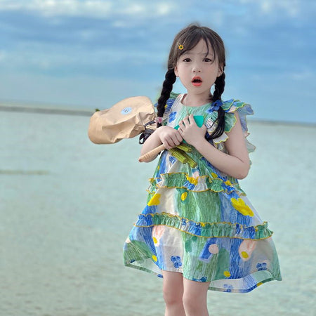 Girls Beach Princess Dress Summer 2024 Fashion – Summer Kids Fashion Nepal | Tudoholic