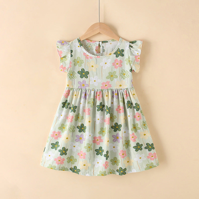 Girls Summer Floral Princess Dress Cotton Silk 2025 – Summer Kids Fashion Nepal | Tudoholic