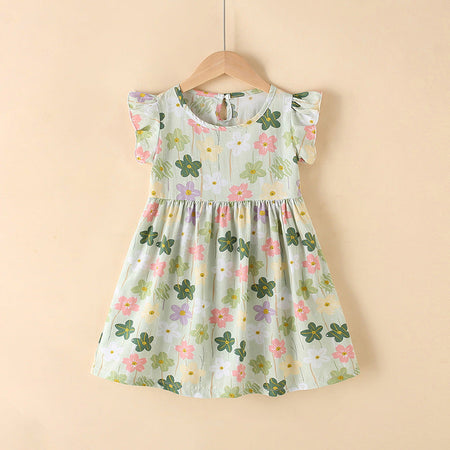 Girls Summer Floral Princess Dress Cotton Silk 2025 – Summer Kids Fashion Nepal | Tudoholic