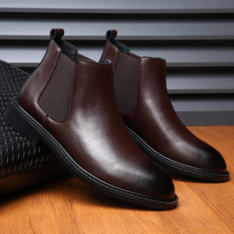 Winter Chelsea Boots – Fleece-Lined Leather Shoes