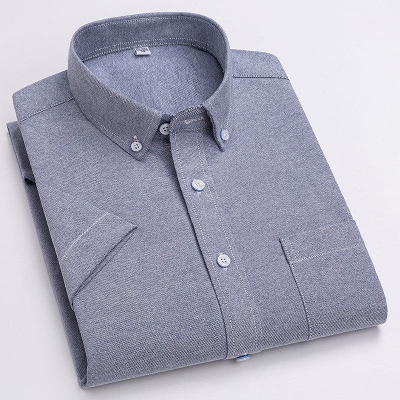 STOCK-Men's Cotton Oxford Plaid Shirt – Summer Casual Fit