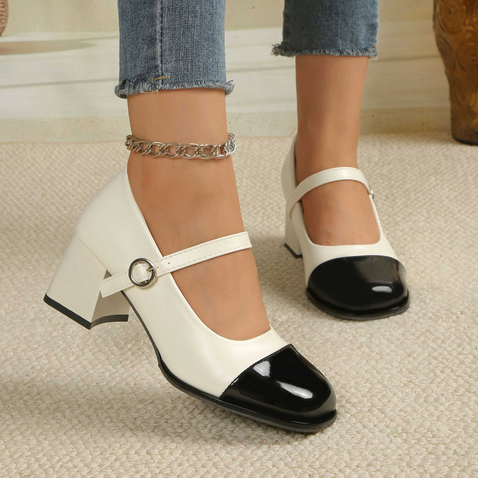 2026 Fairy Style Mary Jane Chunky Heel Mid Heels
