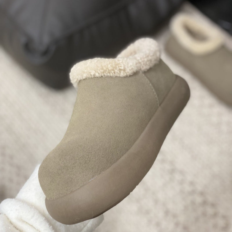 Genuine Leather Wool Snow Boots for Women – Warm
