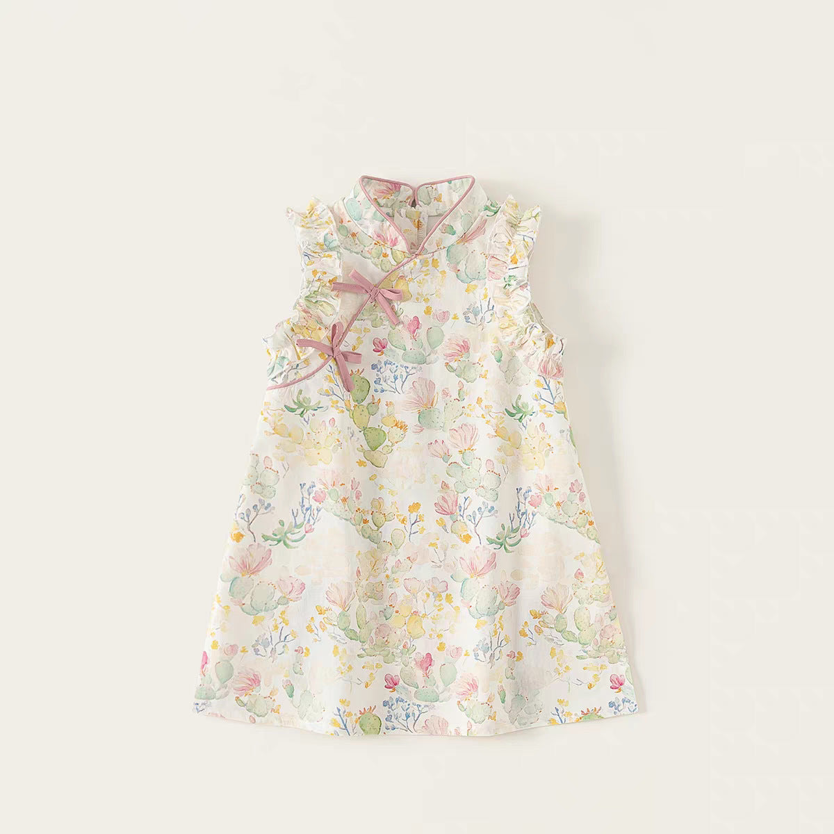 Girls Bow Cheongsam Dress Chinese Style Summer – Summer Kids Fashion Nepal | Tudoholic