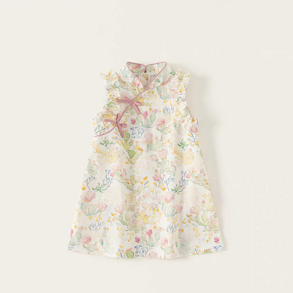 Girls Bow Cheongsam Dress Chinese Style Summer – Summer Kids Fashion Nepal | Tudoholic