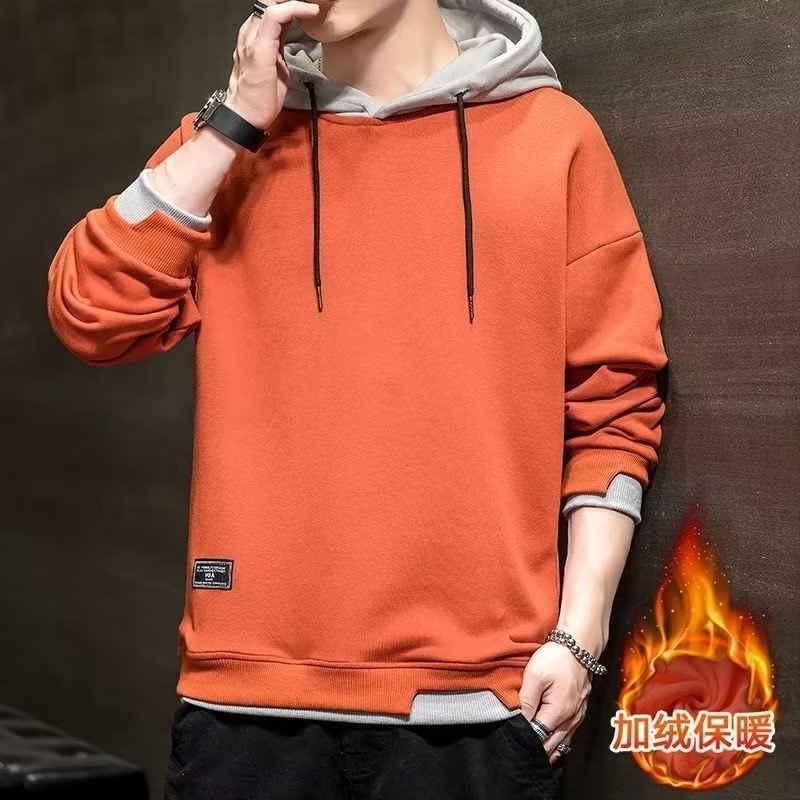 INSTOCK-Fake Two-Piece Velvet Hoodie  Trendy & Cozy