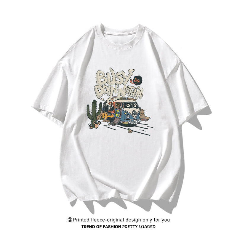Retro American Distressed T-Shirt – Summer Cotton Top