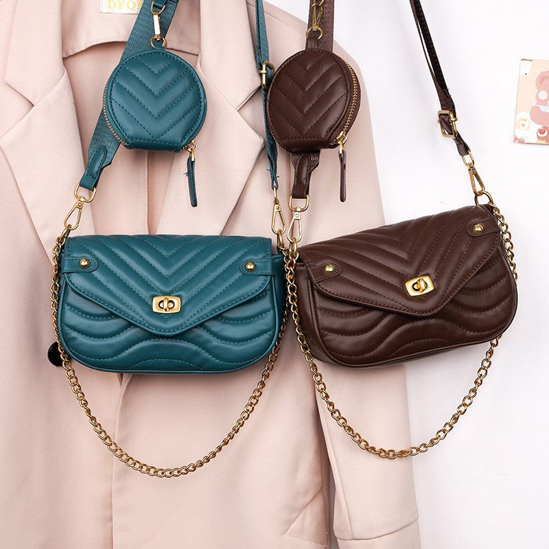 High-End Women’s Chain Shoulder Bag – Trendy Small Square