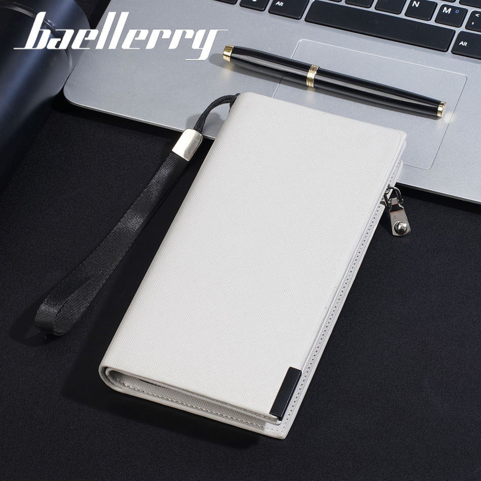 2026 Unisex Leather Long Wallet Buckle Multi Card Clutch