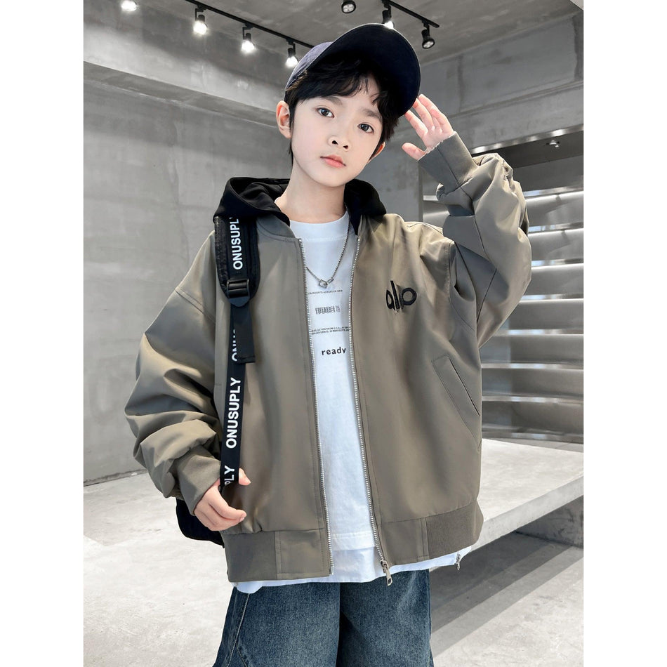 Boys’ Hooded Baseball Jacket