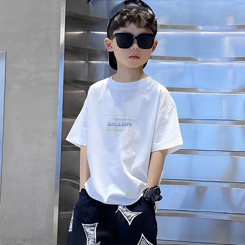 Handsome Boys Cotton White Half Sleeve T Shirt Summer Outfit