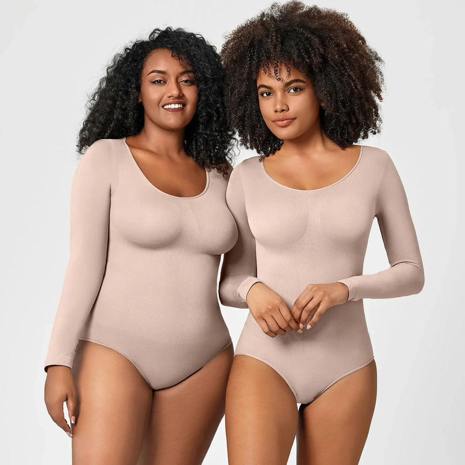 Seamless Jumpsuit Shapewear – Long Sleeve Bodysuit