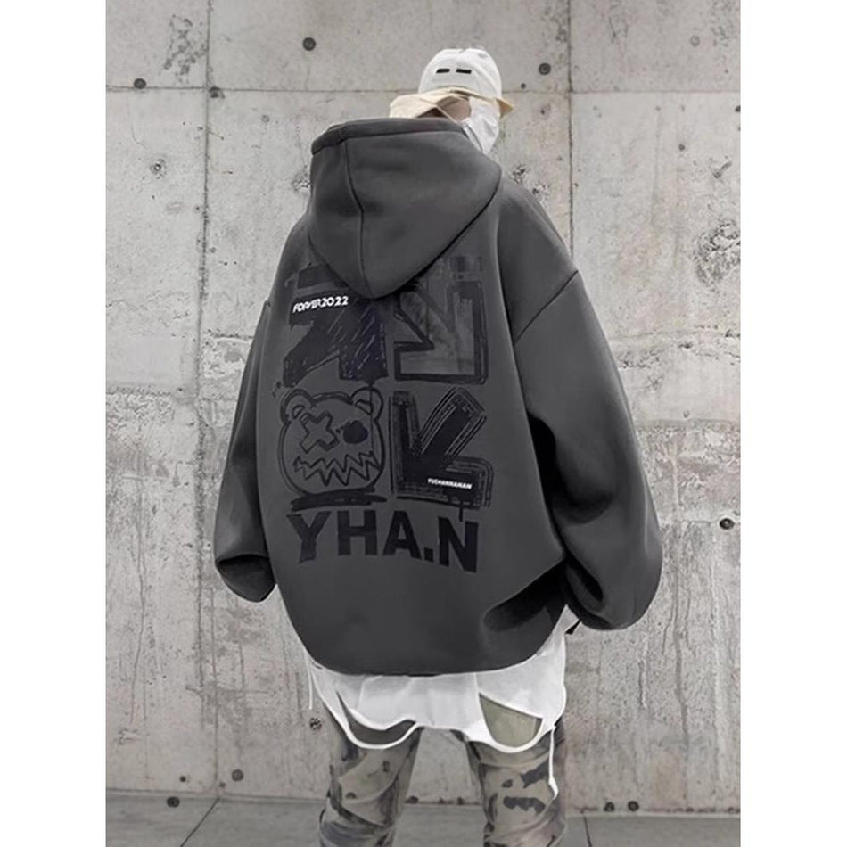 Men’s Hooded Hoodie 2024 – Hong Kong Style Loose Fit