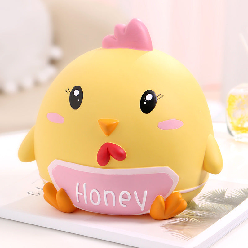 Small Yellow Chicken Piggy Bank – Cute Kids Savings Bank