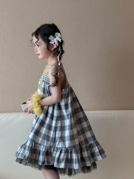Girls Plaid Suspender Dress Mori Style 2026 Summer – Summer Kids Fashion Nepal | Tudoholic