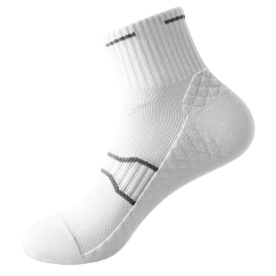 Men's Mid-Calf Sports Socks with Cushioned Sole for Running