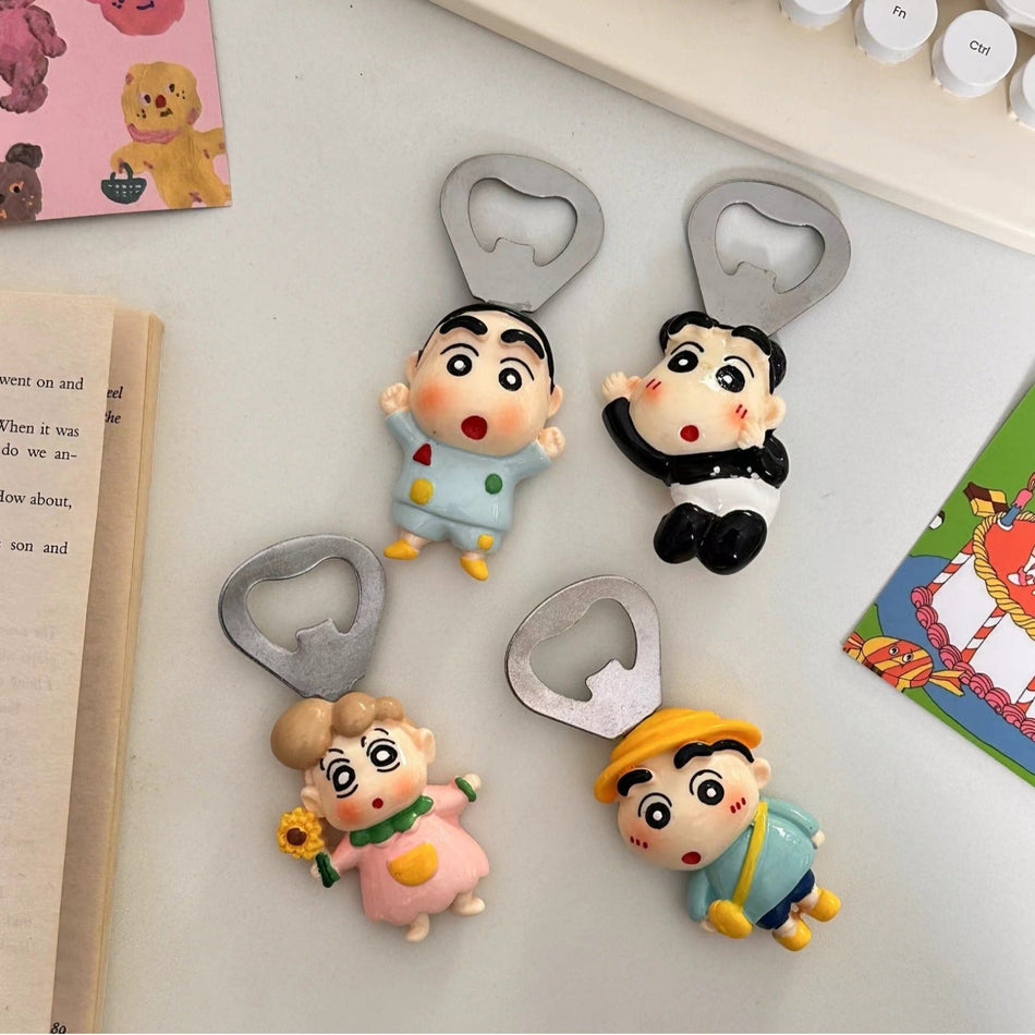 Cartoon Magnetic Bottle Opener with Fridge Sticker