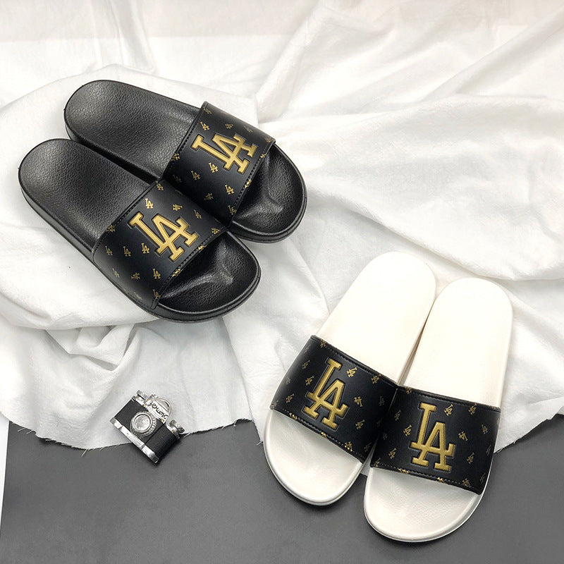 Unisex Summer Letter Slippers – Non-Slip Indoor & Outdoor
