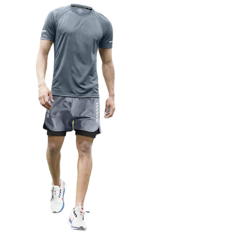 Men's Ice Silk Quick-Dry Sports Set – Summer Fitness Wear
