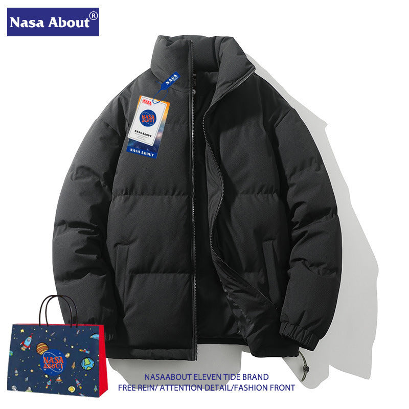 NASA Co-Branded Down Cotton Jacket – Unisex Thickened Winter Coat