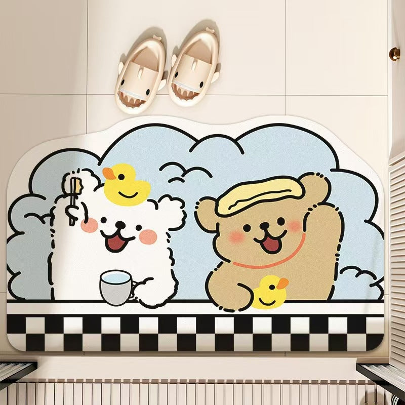 Cartoon Diatom Mud Anti-Slip Bathroom Mat