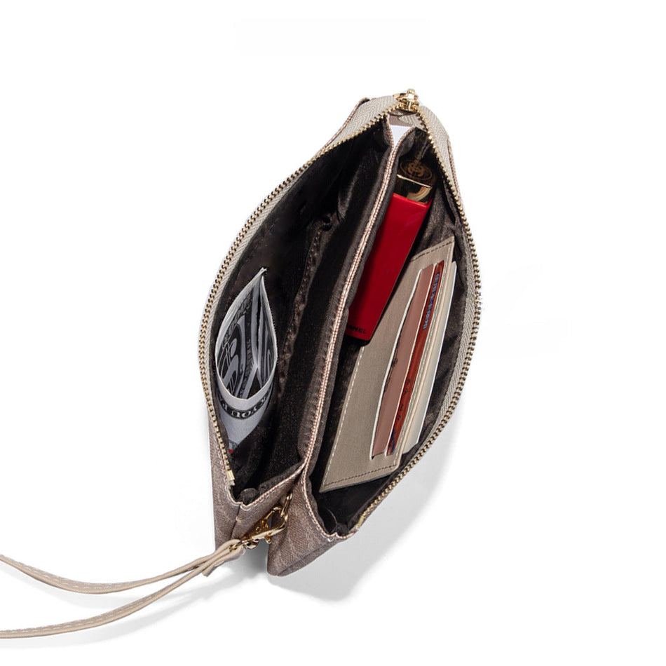 YADAS Oval Print Zipper Wrist Wallet Women