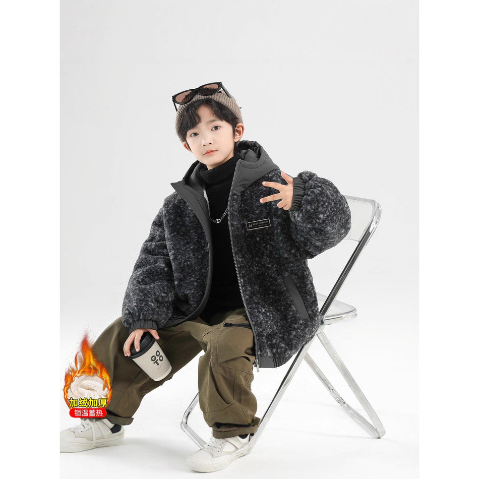 Boys Fleece-Lined Winter Jacket 2025 Warm Cotton Coat