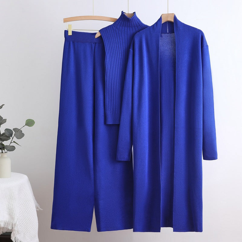 Women’s European Style Knit Three-Piece Casual Suit