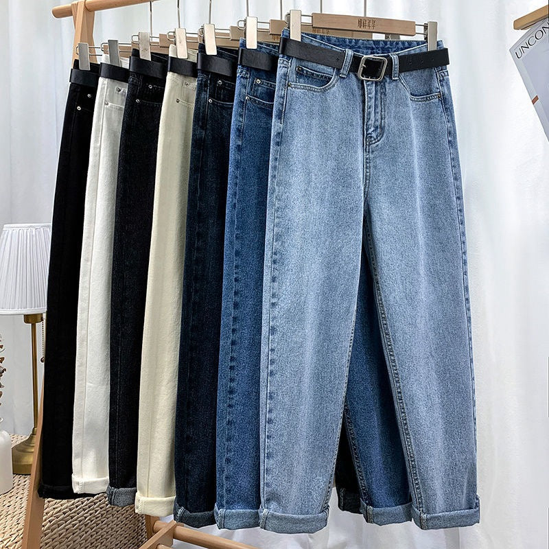 INSTOCK-High-Waist Loose Denim Harem Pants for Women