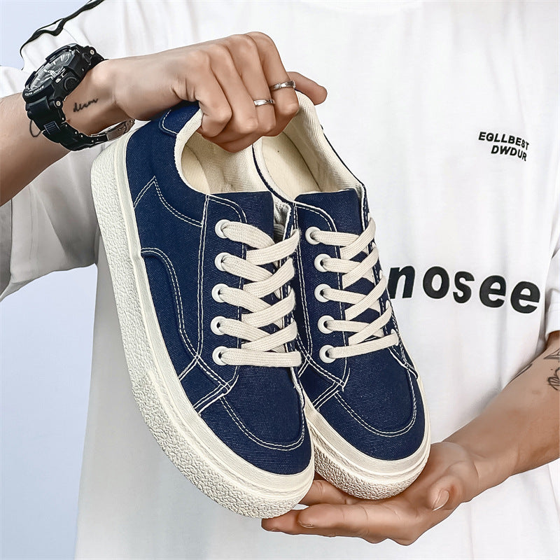 INSTOCK-Men’s Canvas Platform Shoes – Trendy College Style