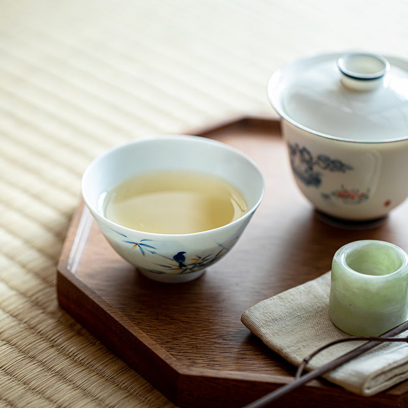 Qingji Hand-Painted Blue & White Kung Fu Tea Master Cup