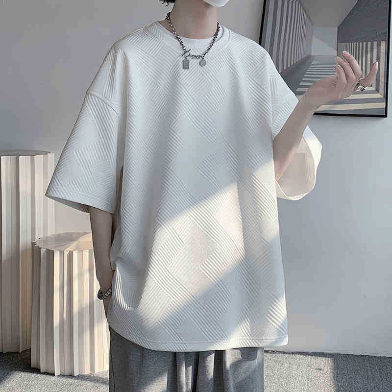 Men’s 300g Heavy Waffle Plus Size Summer T-Shirt